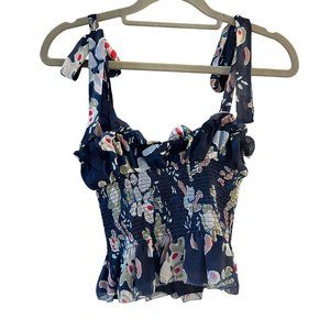 Aritzia Wilfred Ballad Camisole Chiffon in navy floral XXS